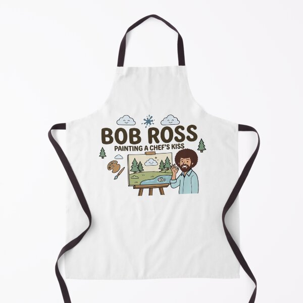 Item preview, Bob Ross Painting a Chef's Kiss Cute Cartoon designed and sold by Karamram Studio.