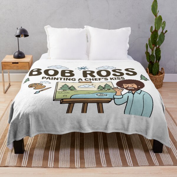 Item preview, Bob Ross Painting a Chef's Kiss Cute Cartoon designed and sold by Karamram Studio.