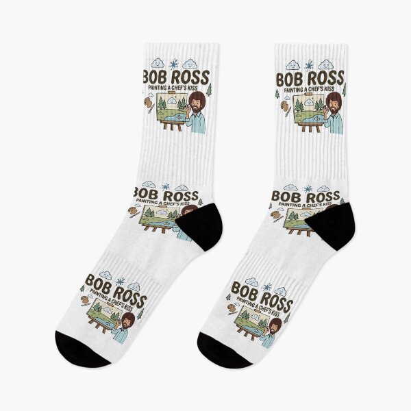 Item preview, Bob Ross Painting a Chef's Kiss Cute Cartoon designed and sold by Karamram Studio.