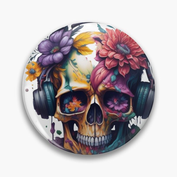Item preview, Colorful Music Skull designed and sold by timiparkerart.