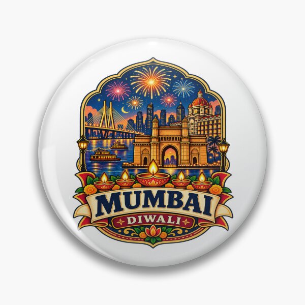 Item preview, Mumbai Diwali Skyline – Mumbai India Festival of Lights Cityscape designed and sold by Globalcitytees.