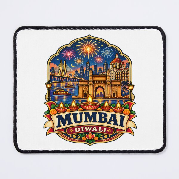 Item preview, Mumbai Diwali Skyline – Mumbai India Festival of Lights Cityscape designed and sold by Globalcitytees.