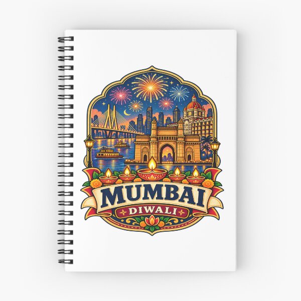 Item preview, Mumbai Diwali Skyline – Mumbai India Festival of Lights Cityscape designed and sold by Globalcitytees.