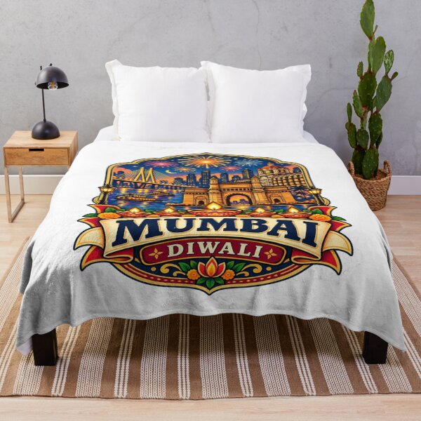 Item preview, Mumbai Diwali Skyline – Mumbai India Festival of Lights Cityscape designed and sold by Globalcitytees.