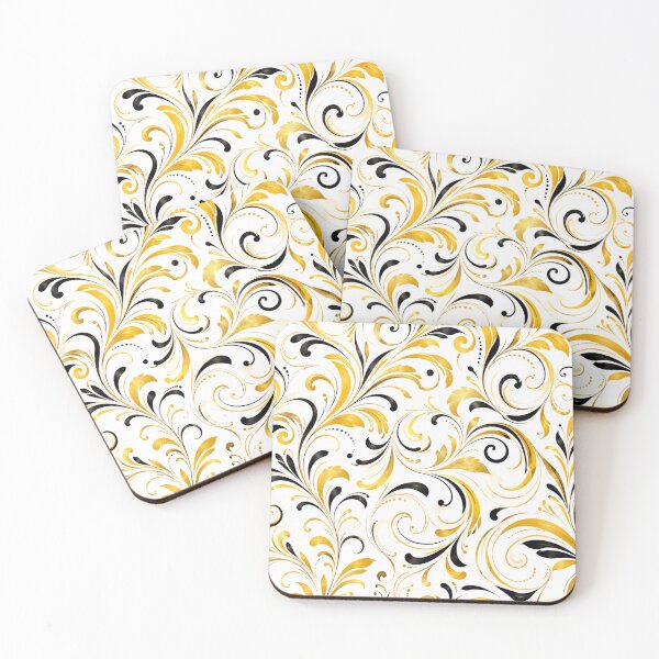 Item preview, Golden Noir Baroque Pattern designed and sold by Julie Leisure Gardening.