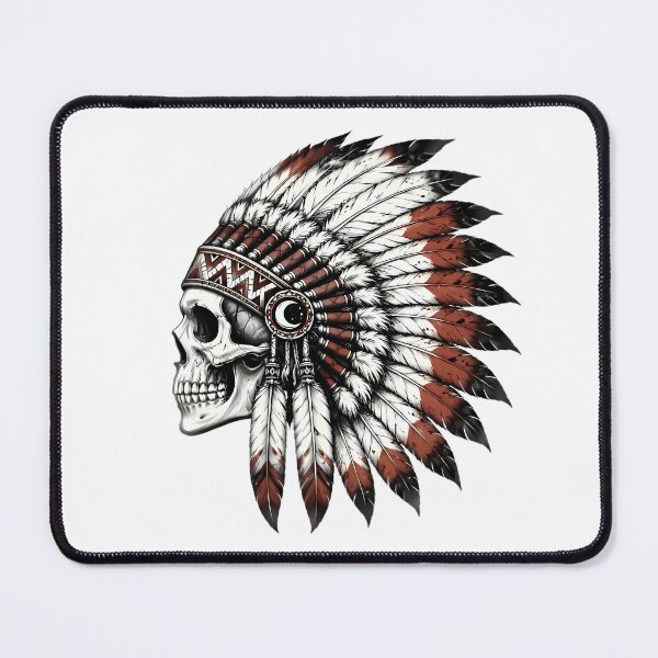 Item preview, Skull Warrior Feather Headdress Crescent Moon designed and sold by Linework Studio.