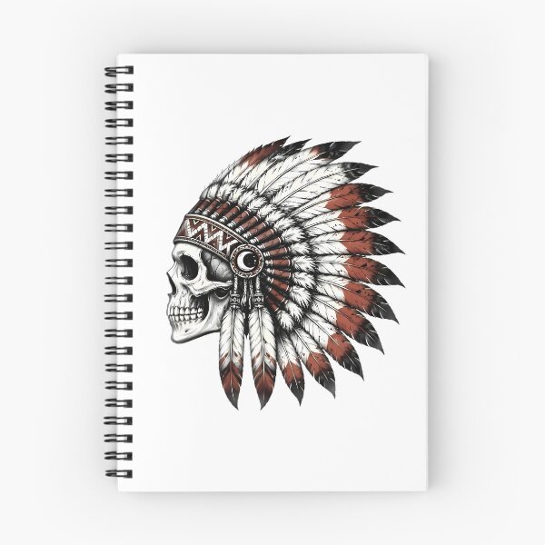 Item preview, Skull Warrior Feather Headdress Crescent Moon designed and sold by Linework Studio.