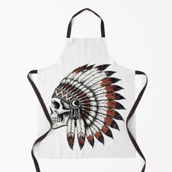 Item preview, Skull Warrior Feather Headdress Crescent Moon designed and sold by Linework Studio.