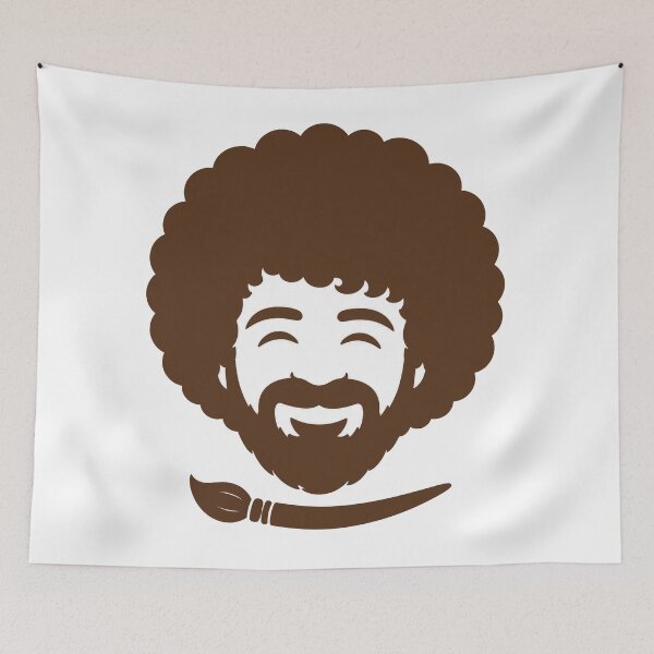Item preview, Icono minimalista de la silueta de Bob Ross con pincel. designed and sold by Karamram Studio.