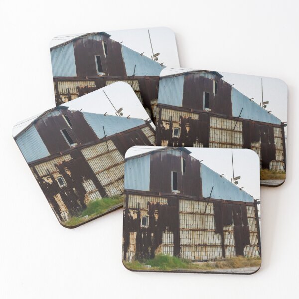 Item preview, Rusty Industrial Warehouse With Corrugated Metal Exterior and Dilapidated Facade designed and sold by Nmallia.