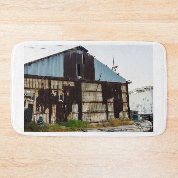 Item preview, Rusty Industrial Warehouse With Corrugated Metal Exterior and Dilapidated Facade designed and sold by Nmallia.