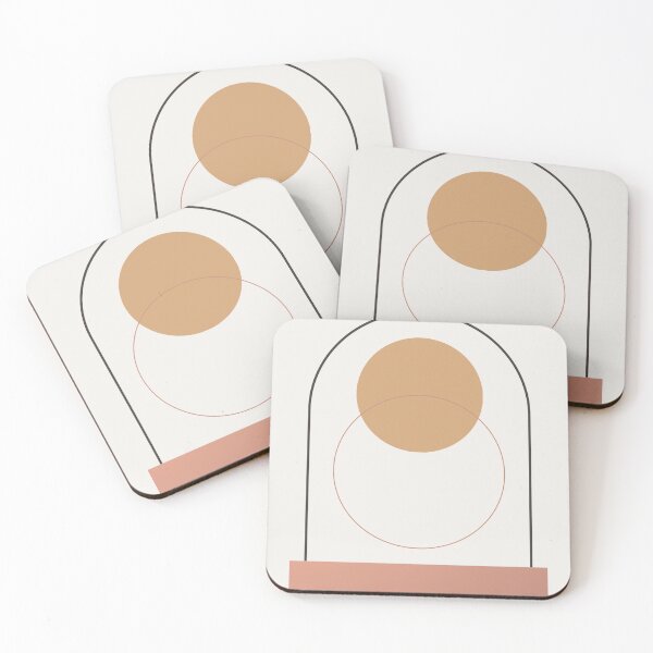 Item preview, Minimalist abstract art print with geometric arches and warm earth tones circles. designed and sold by Diseño que alegran tu día.
