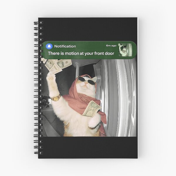 Item preview, Notification There Is Motion At Your Front Door Funny Cat Meme Doorbell Camera Humor designed and sold by BrockmeyeSB.