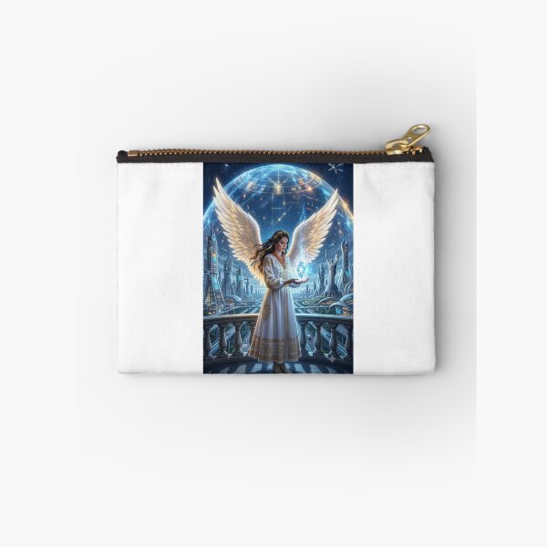 Item preview, Futuristic Angel Guardian Protecting City Cyberpunk Ukraine Art designed and sold by ElenMart.