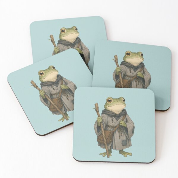 Item preview, Frog Monk Traveler - Anthropomorphic RPG Character Fantasy Wanderer Art designed and sold by Knacky Print.