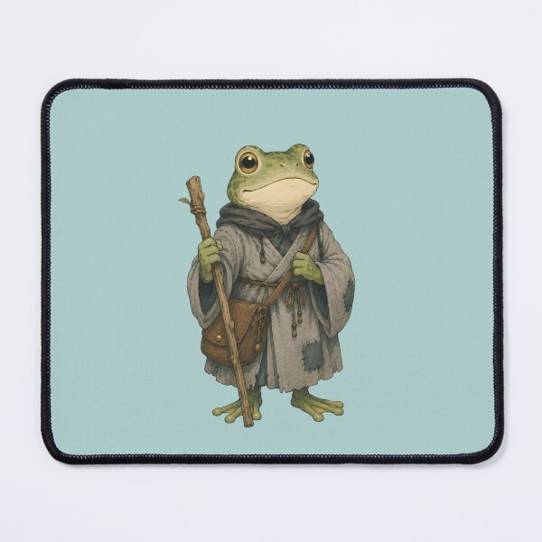 Item preview, Frog Monk Traveler - Anthropomorphic RPG Character Fantasy Wanderer Art designed and sold by Knacky Print.