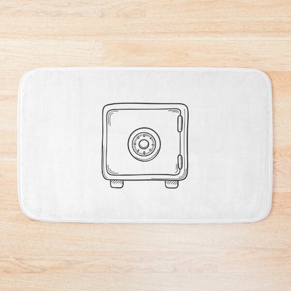 Item preview, Doodle illustration of a rectangular vault with a dial lock designed and sold by rasagamastore.