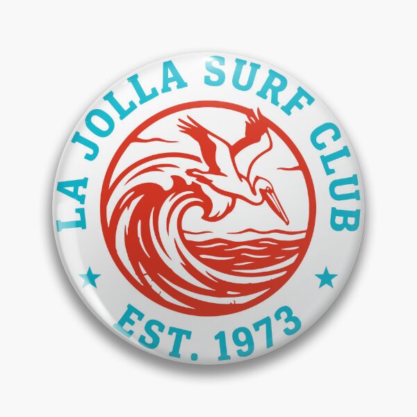 Item preview, La Jolla Surf Club 1973 Pelican Wave Badge designed and sold by NUSA NIPA.