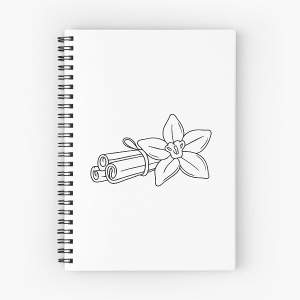 Item preview, Doodle illustration of a vanilla flower beside a bunch of cinnamon sticks designed and sold by rasagamastore.