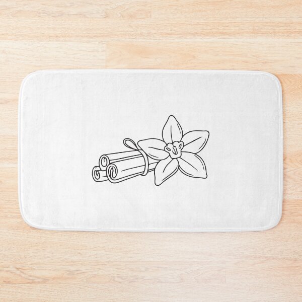 Item preview, Doodle illustration of a vanilla flower beside a bunch of cinnamon sticks designed and sold by rasagamastore.