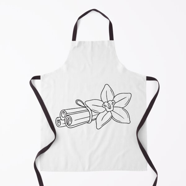 Item preview, Doodle illustration of a vanilla flower beside a bunch of cinnamon sticks designed and sold by rasagamastore.