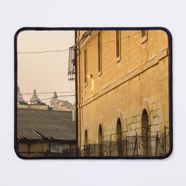Item preview, Golden Light on Historic Stone Warehouse Alley With Parked Delivery Van at Dusk designed and sold by Nmallia.
