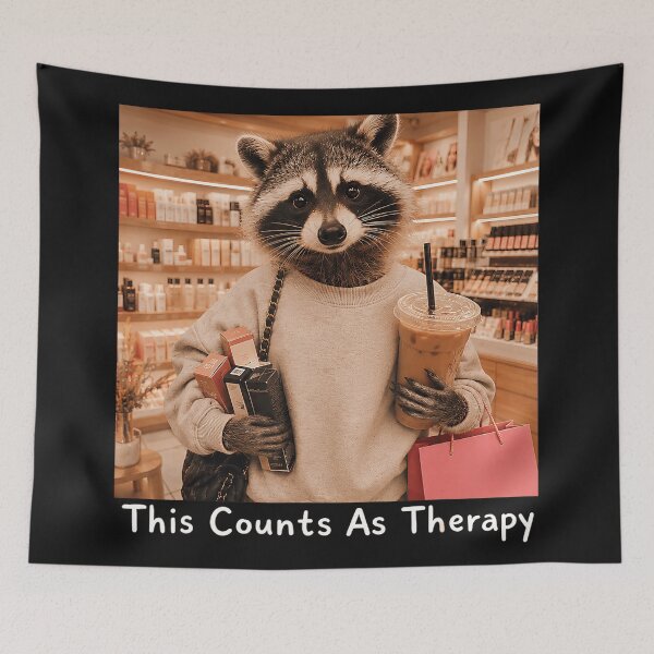 Item preview, This Counts As Therapy Raccoon Shopper Retail Therapy designed and sold by BrockmeyeSB.