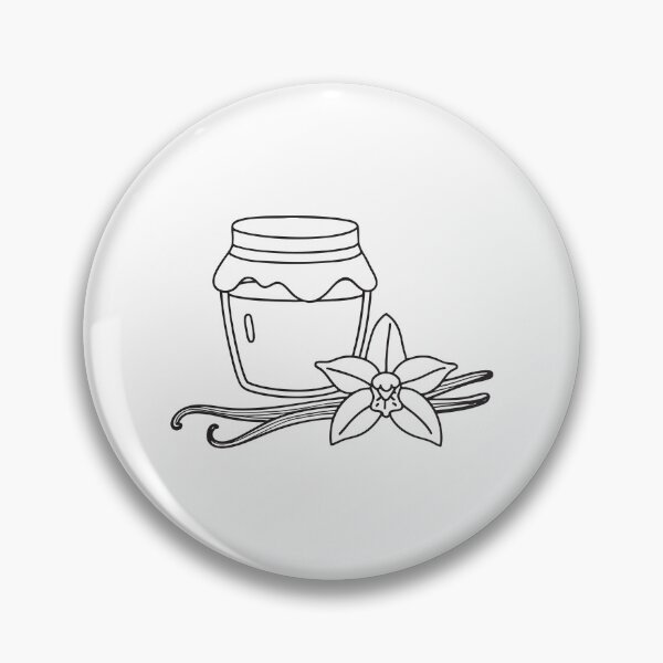 Item preview, Doodle illustration of a vanilla flower next to a jar of honey designed and sold by rasagamastore.