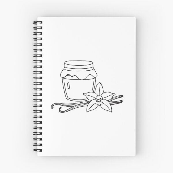 Item preview, Doodle illustration of a vanilla flower next to a jar of honey designed and sold by rasagamastore.