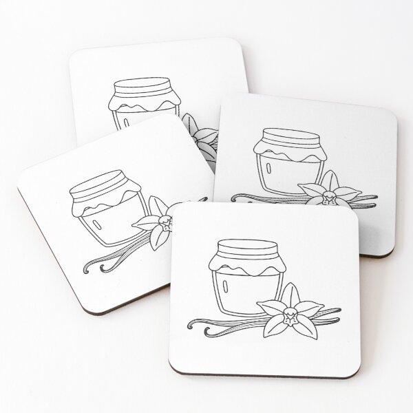 Item preview, Doodle illustration of a vanilla flower next to a jar of honey designed and sold by rasagamastore.