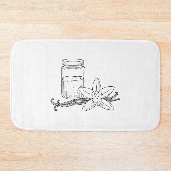 Item preview, Doodle illustration of a vanilla flower next to a jar of sugar designed and sold by rasagamastore.