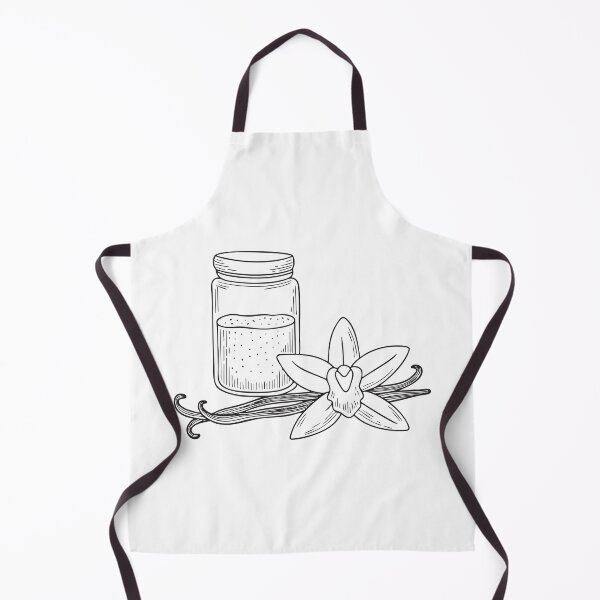 Item preview, Doodle illustration of a vanilla flower next to a jar of sugar designed and sold by rasagamastore.
