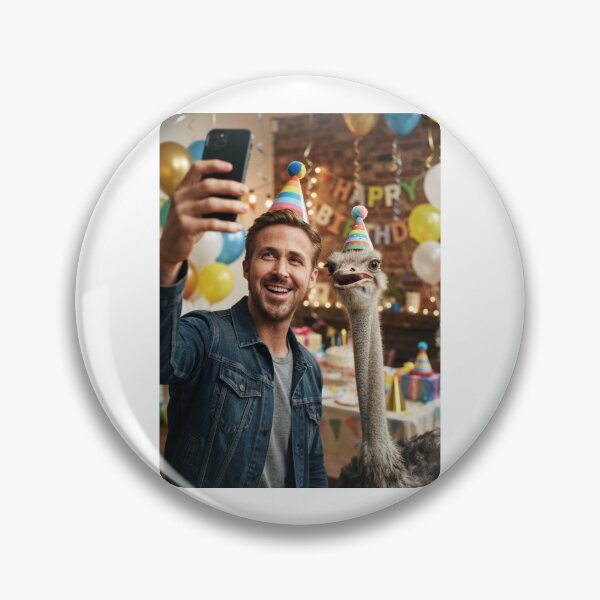 Item preview, Ryan gosling selfie ostrich ostrichs birthday cake memes happy Funny prank meme gift weird  designed and sold by CheeseBlueprint.