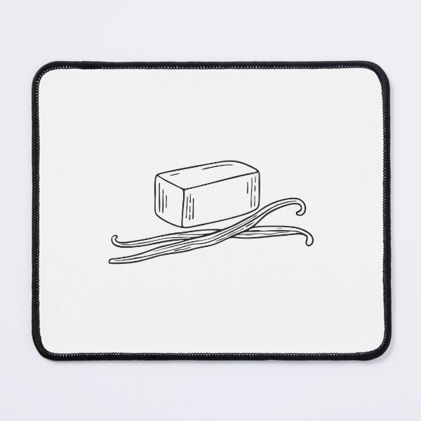 Item preview, Doodle illustration of a vanilla pod beside a block of butter designed and sold by rasagamastore.