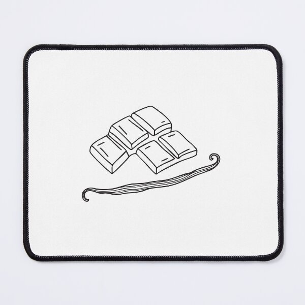 Item preview, Doodle illustration of a vanilla pod beside a chocolate bar designed and sold by rasagamastore.