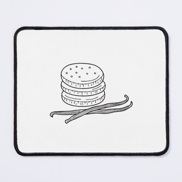 Item preview, Doodle illustration of a vanilla pod beside a stack of cookies designed and sold by rasagamastore.