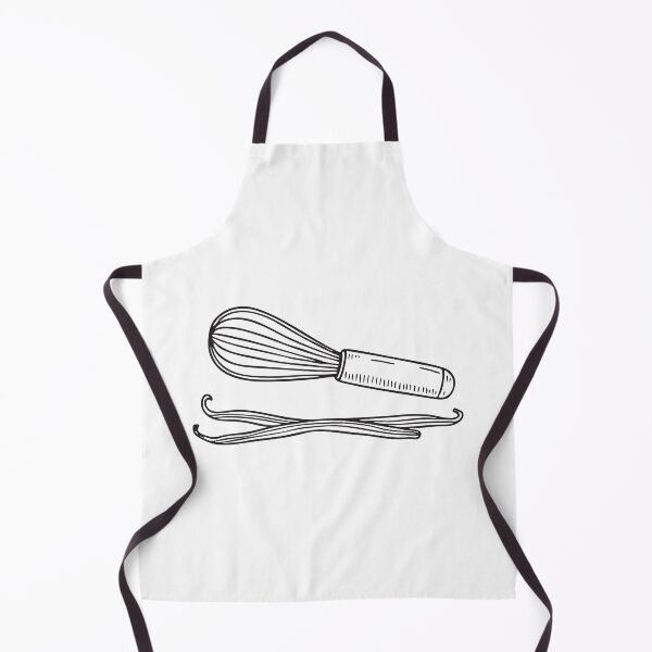 Item preview, Doodle illustration of a vanilla pod lying beside a whisk designed and sold by rasagamastore.