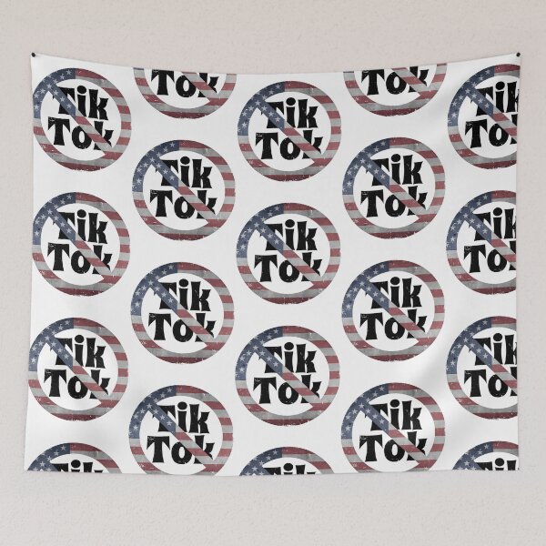 Item preview, No Tiktok Ban Sign (Banned In The Usa  Trending Quote Viral On Social Media  American Banner) designed and sold by kaisynde-hoyos.