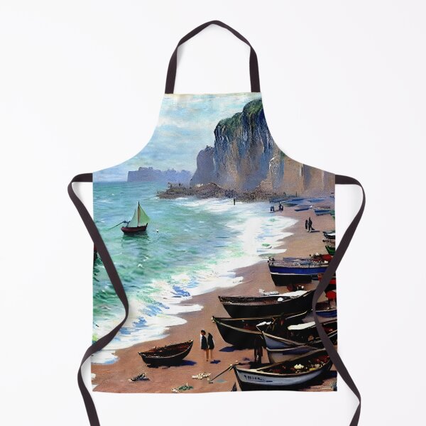 Item preview, The Beach at Étretat: A Luminous Impressionist Seascape of Cliffs designed and sold by artdesignsnow.
