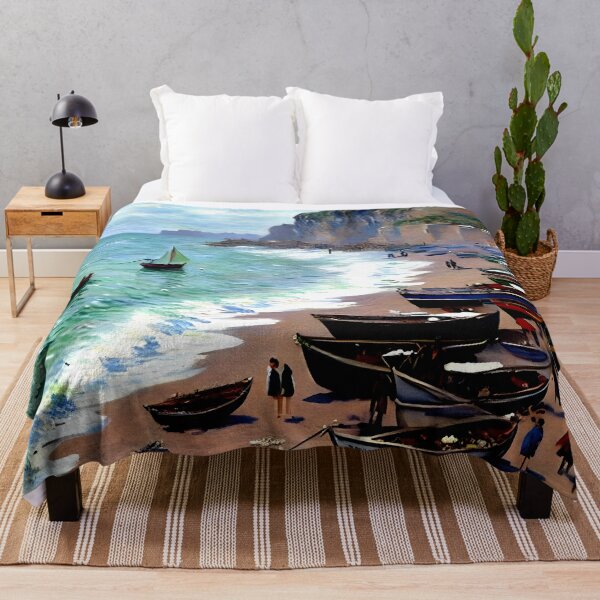 Item preview, The Beach at Étretat: A Luminous Impressionist Seascape of Cliffs designed and sold by artdesignsnow.
