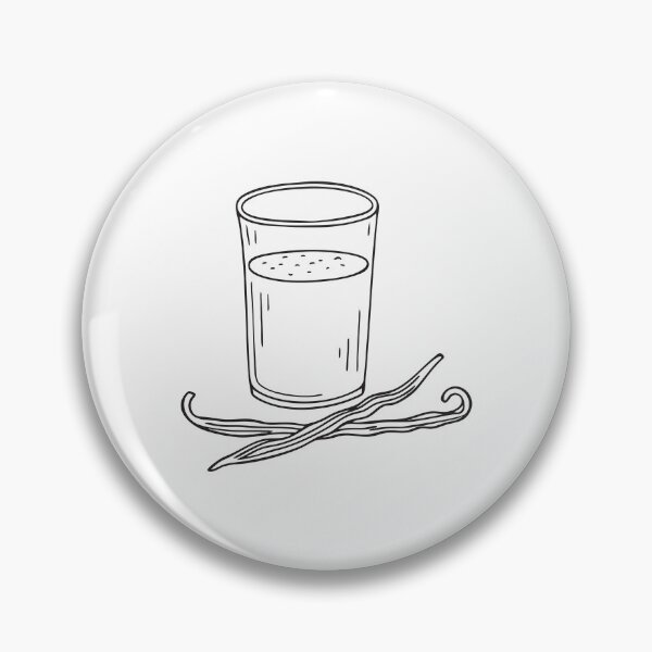 Item preview, Doodle illustration of a vanilla pod next to a glass of milk designed and sold by rasagamastore.
