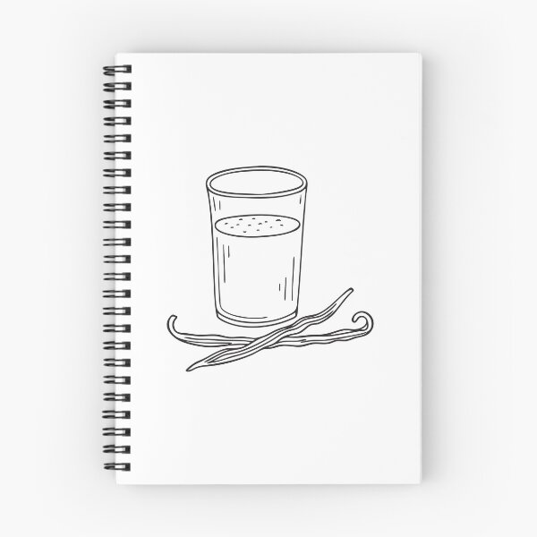 Item preview, Doodle illustration of a vanilla pod next to a glass of milk designed and sold by rasagamastore.