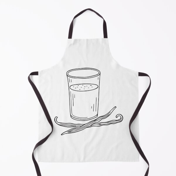 Item preview, Doodle illustration of a vanilla pod next to a glass of milk designed and sold by rasagamastore.