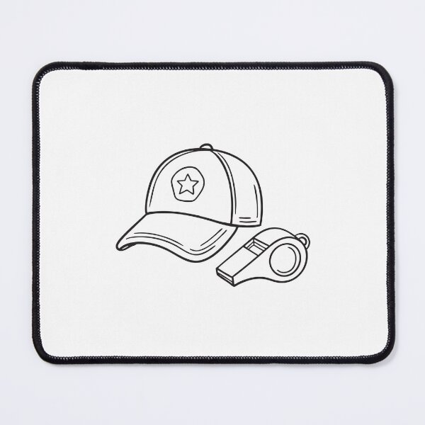 Item preview, Doodle illustration of a varsity cap next to a whistle designed and sold by rasagamastore.