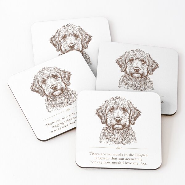 Item preview, Vintage Aussiedoodle Portrait Dog Love Quote designed and sold by WaggingTailsCo.