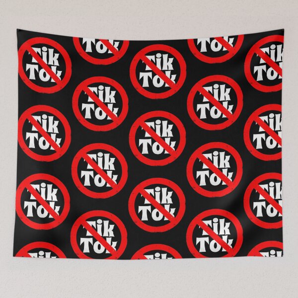 Item preview, No Tiktok Ban Sign (Banned In The Usa  Trending Quote Viral On Social Media) designed and sold by kaisynde-hoyos.