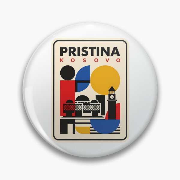 Item preview, Pristina Kosovo Bauhaus Geometric Travel Art designed and sold by riyao-rourke.