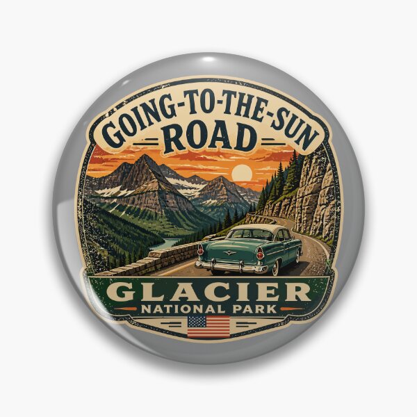 Item preview, Going-to-the-Sun Road Glacier National Park USA Motorcycle RV Car TShirt & Sticker 15 designed and sold by OuterShellUK.