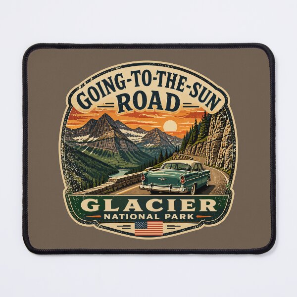 Item preview, Going-to-the-Sun Road Glacier National Park USA Motorcycle RV Car TShirt & Sticker 15 designed and sold by OuterShellUK.