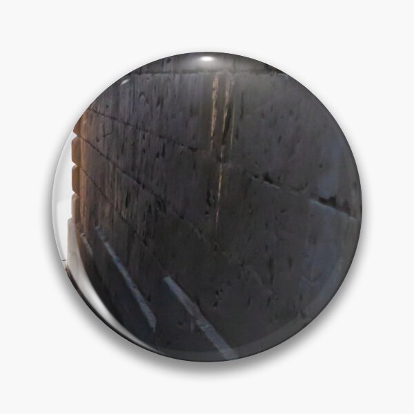 Item preview, Narrow Stone Dockside Gap With Water Channel and Industrial Harbor Visible in Background designed and sold by Nmallia.